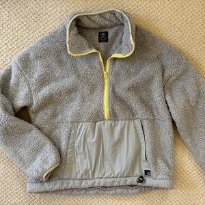 Backcountry Womens 1/4 Zip Sherpa Pullover Gray Medium
